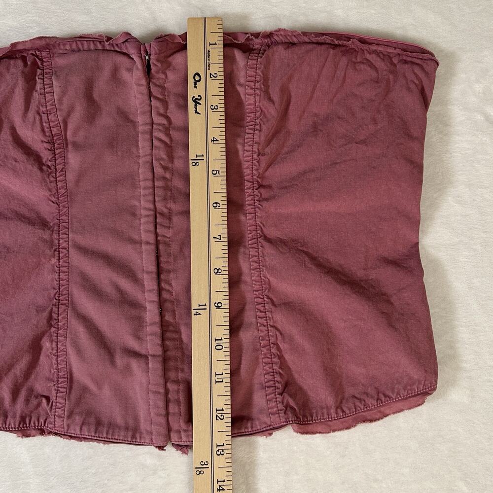 Free People Women’s Strapless Mauve Corset Bandeau Tube Top Size L Fairy Grunge - Picture 4 of 7